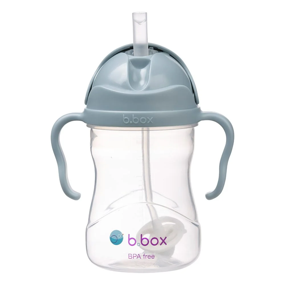 B.BOX Hrneček s brčkem - modrý 240 ml 