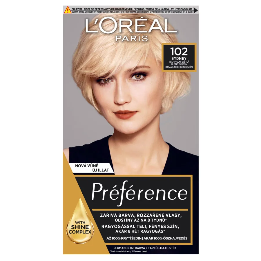 Loréal Paris Preference Permanentní barva na vlasy 102 Sydney velmi světlá blond duhová