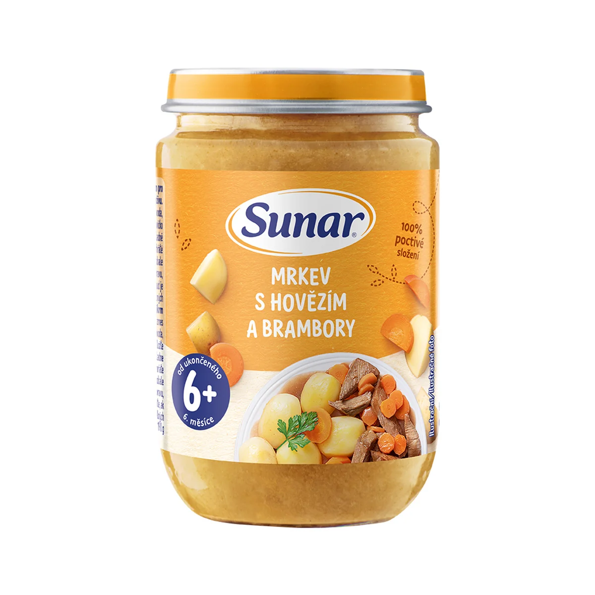 Sunar Příkrm Mrkev s hovězím a brambory 6m+ 190 g