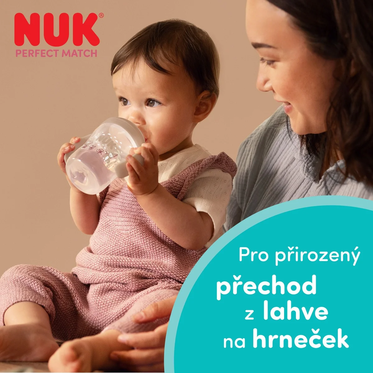 NUK Perfect Match Láhev na učení svítící ve tmě 6m+ 150 ml 1 ks koala