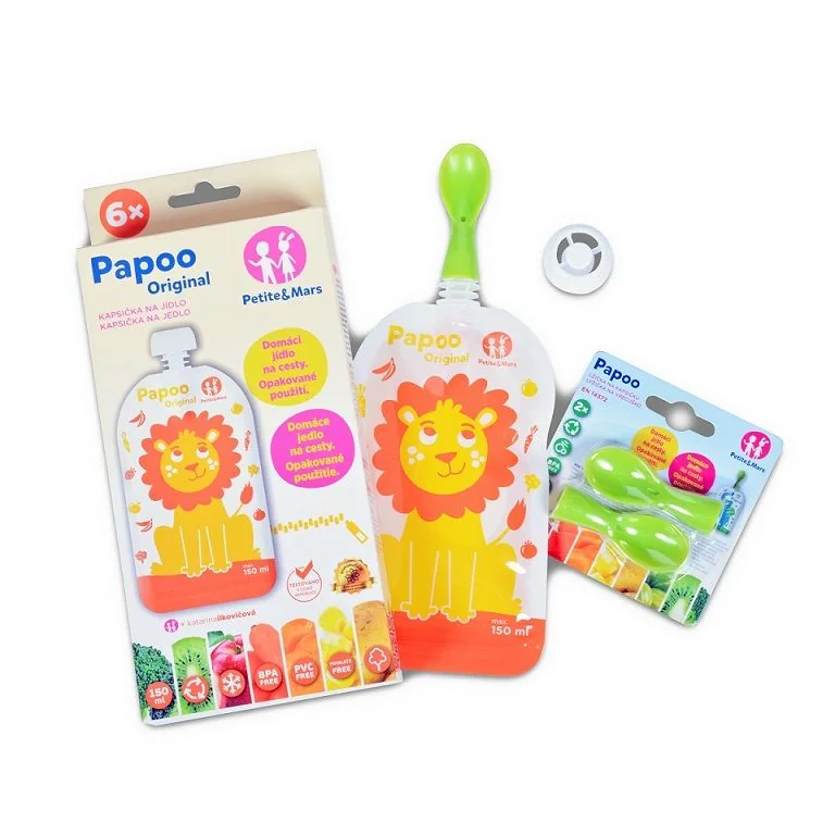 Petite&Mars Kapsička na jídlo Papoo Lev 6x150 ml