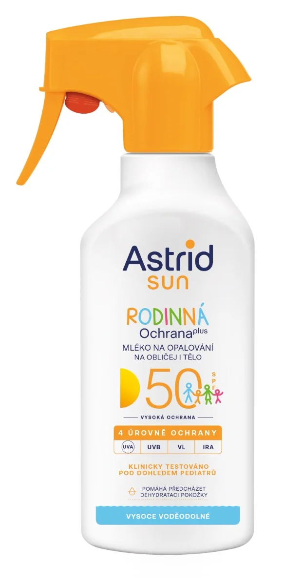 Astrid Sun Rodinné mléko na opalování SPF50 sprej 270 ml