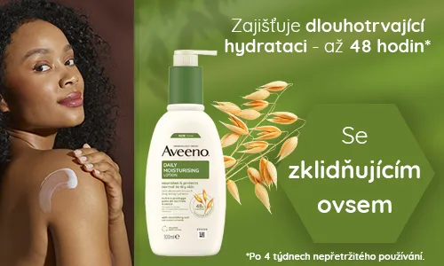 Tělové mléko AVEENO® Daily Moisturising, bez parfemace 300 ml – zajišťuje dlouhotrvající hydrataci až 48 hodin