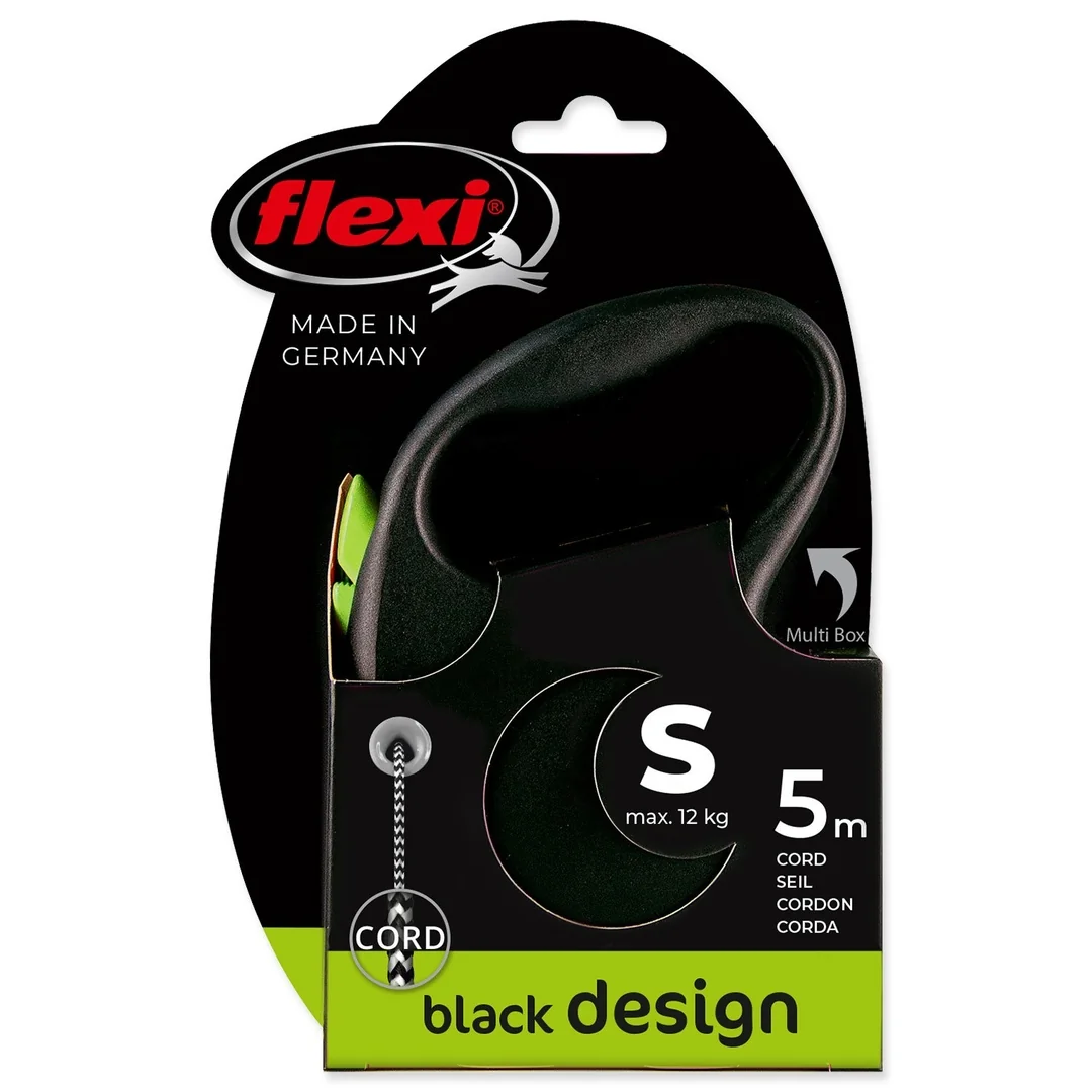 Flexi Vodítko Black Design lanko S zelené 5m