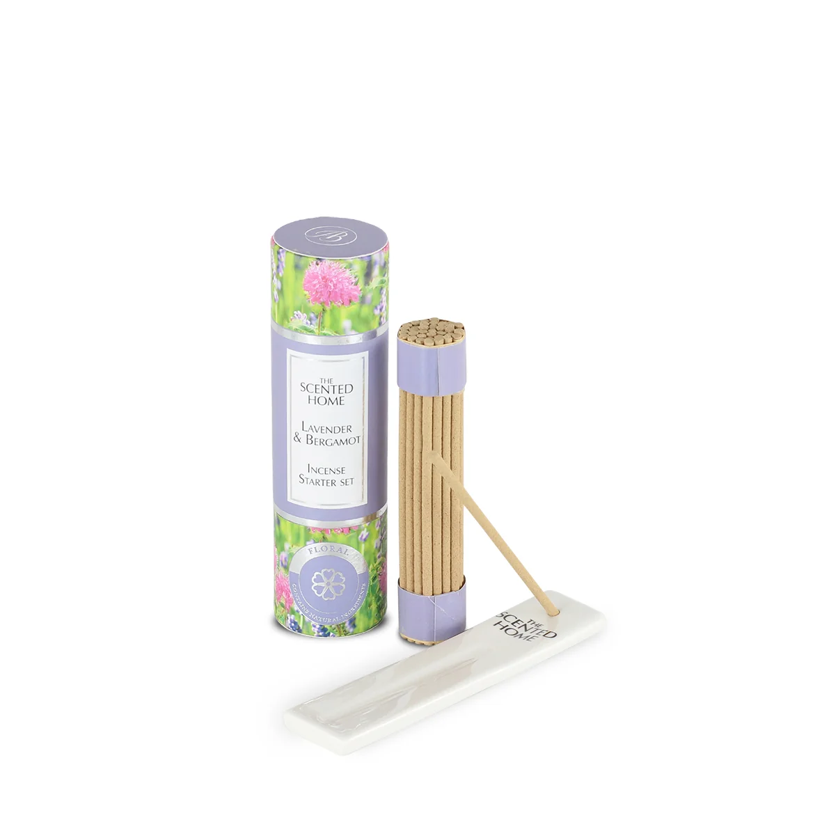 Ashleigh & Burwood London Sada vonných tyčinek mini s keramickým stojanem LAVENDER & BERGAMOT 12 cm