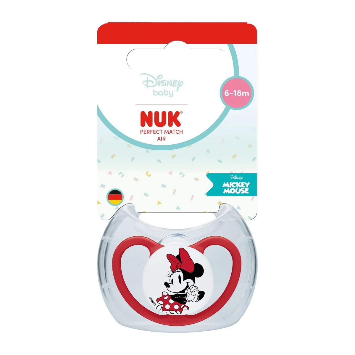 NUK Perfect Match Air Dudlík Disney Mickey 6–18m box 1 ks red