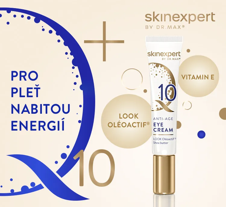 Skinexpert by Dr. Max Q10. Oční krém pro pleť nabitou energií. Vitamin E. LOOK Oléoactif.