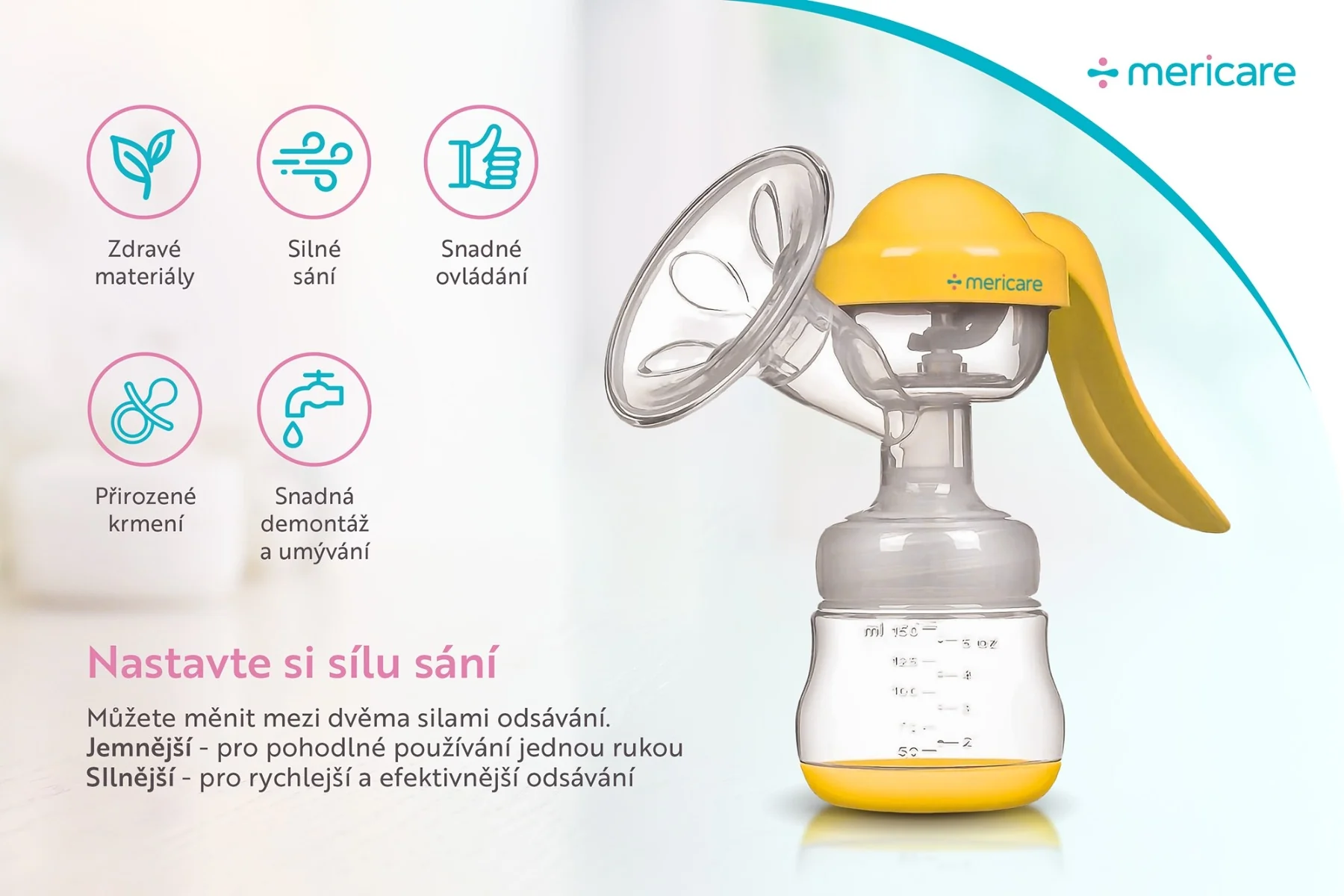 Mericare RH-208 manuální odsávačka se zásobníkem