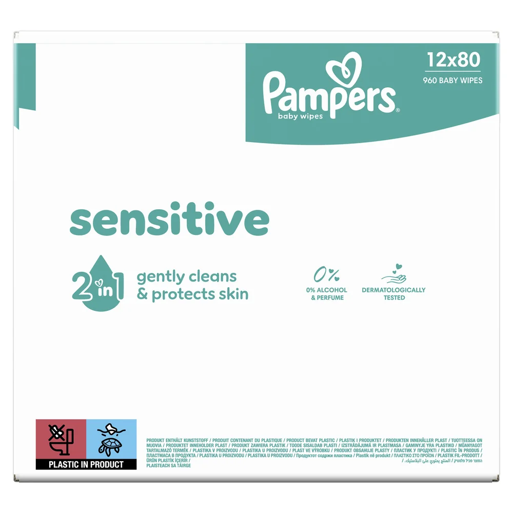 Pampers Sensitive Baby dětské čisticí ubrousky 12x80 ks