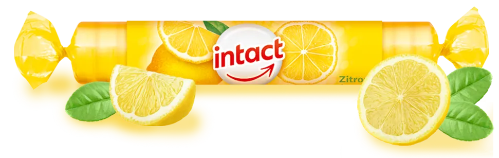 Intact Hroznový cukr s vitaminem C citron rolička 40 g