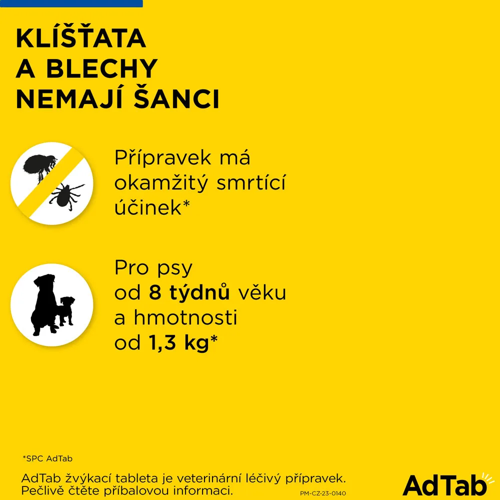 AdTab Žvýkací tablety pro psy >2,5-5,5 kg 112 mg 1 tableta