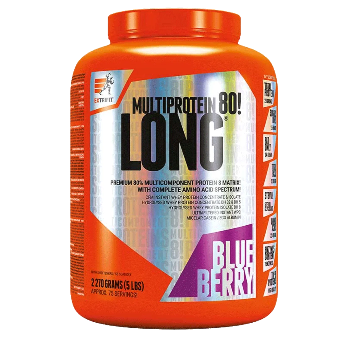 Extrifit Long 80 Multiprotein 1kg - jahoda, banán