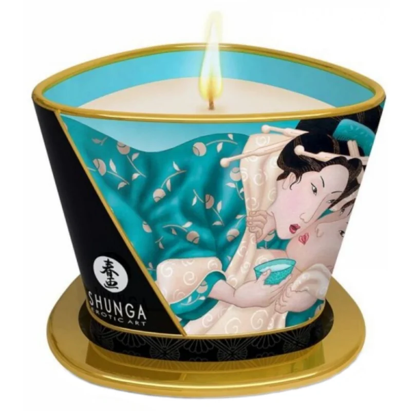 Shunga Libido stimulující masážní svíčka Midnight Island