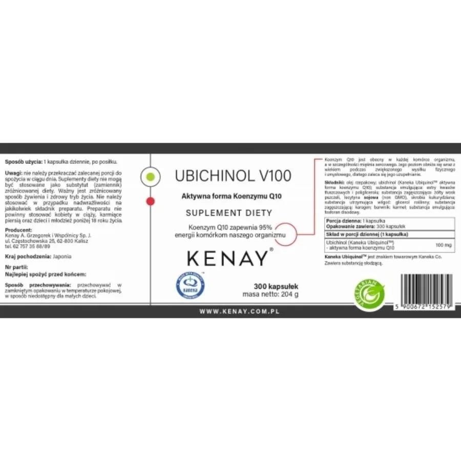 Kenay Ubichinol V100 100 mg 300 kapslí