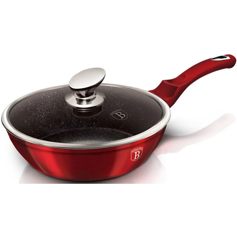 Berlingerhaus Pánev hluboká s mramorovým povrchem a poklicí 24 cm Burgundy Metallic Line