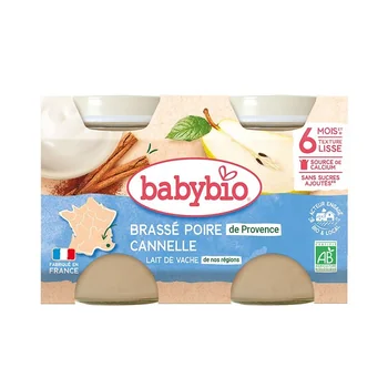 Babybio Brassé Mléčná svačinka Hruška a skořice 2x130 g