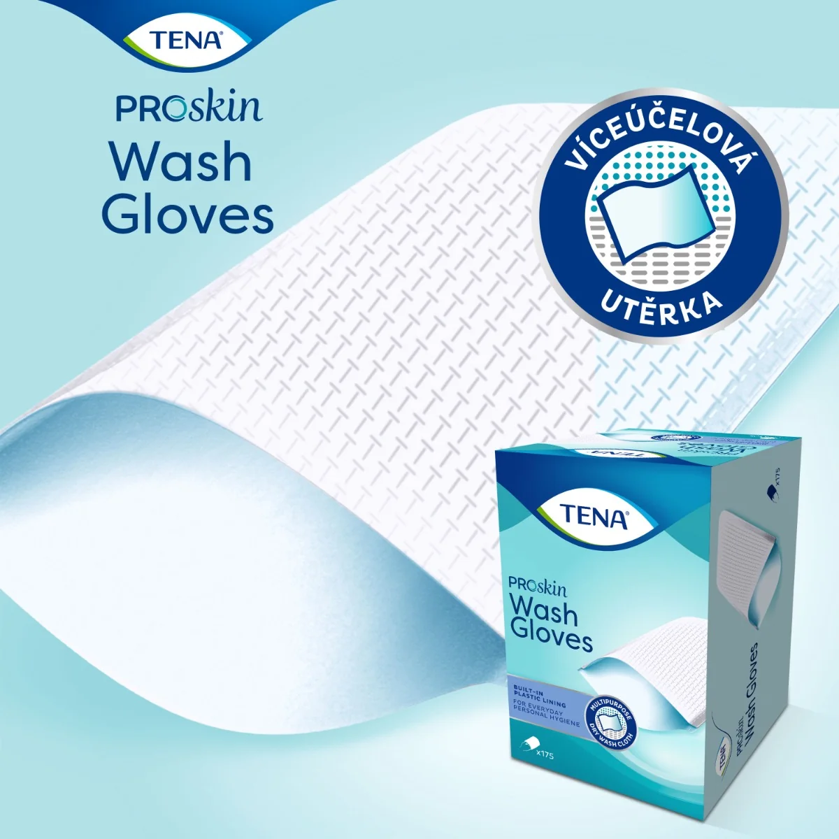 Tena Wet Wash Glove mycí vlhčené rukavice 8 ks