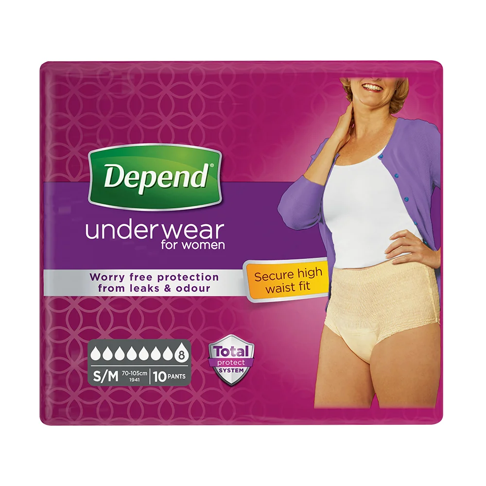 Depend Super pro ženy S/M natahovací kalhotky 10 ks