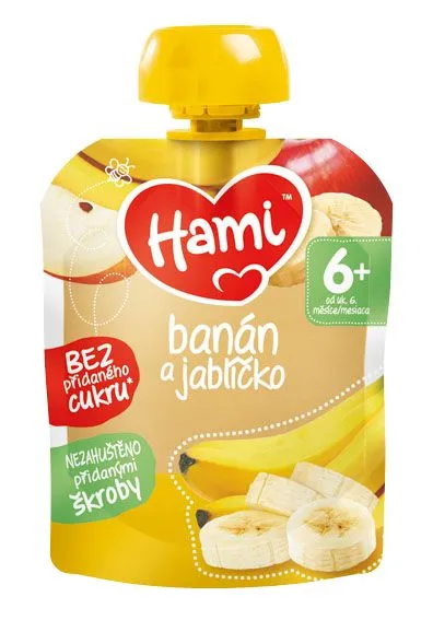 Hami Ovocná kapsička banán a jablko 6x90 g