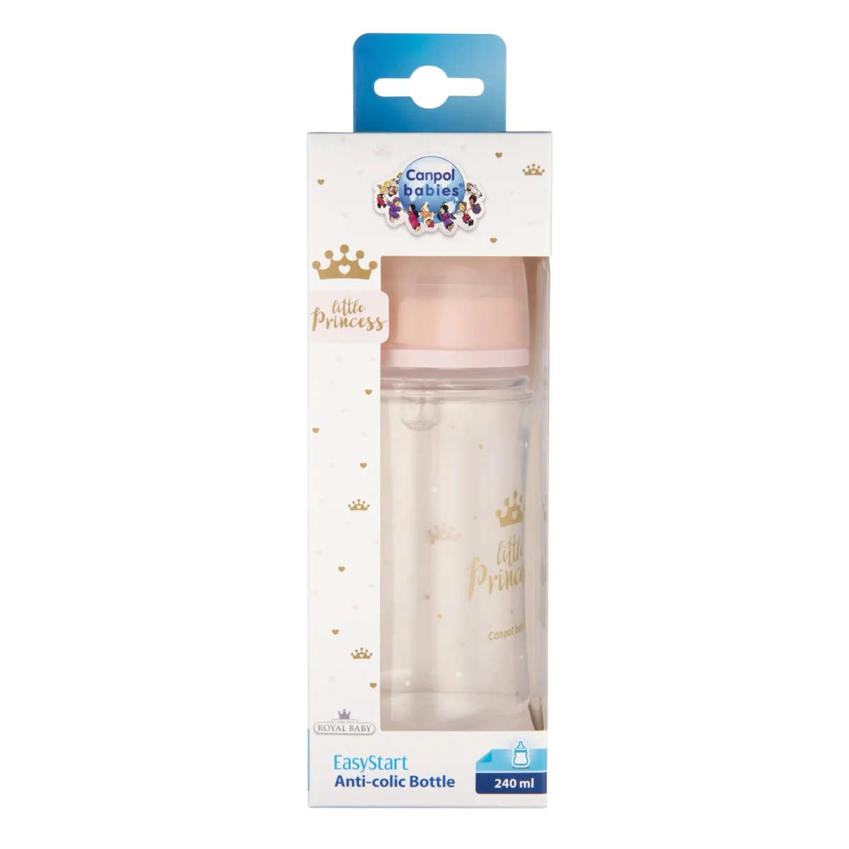 Canpol babies Lahev se širokým hrdlem 3m+ 240 ml růžová