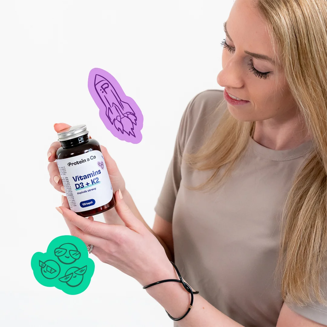 Protein a Co Vitamin D3 + K2 120 kapslí