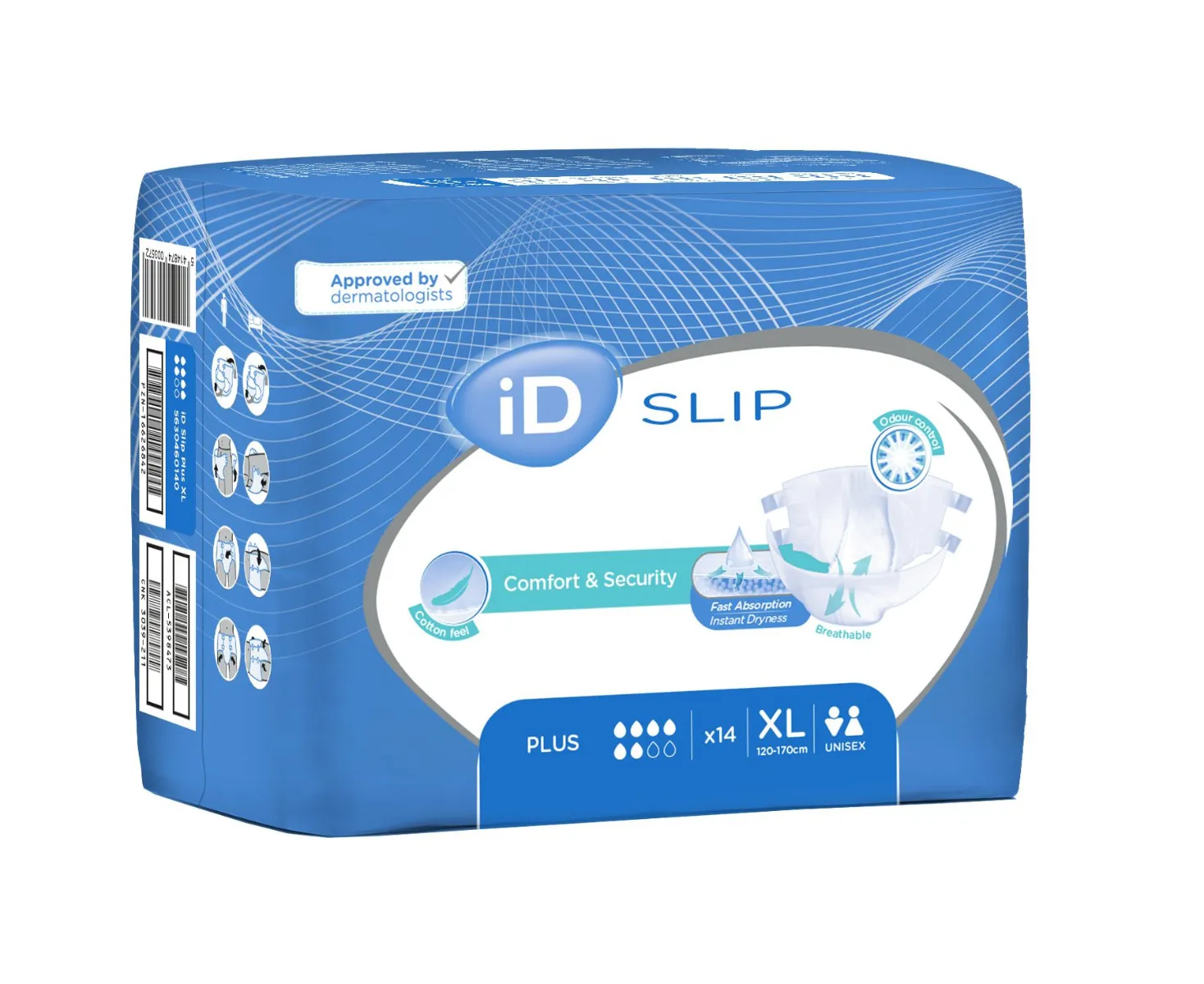 iD Slip X-Large Plus plenkové kalhotky s lepítky 14 ks