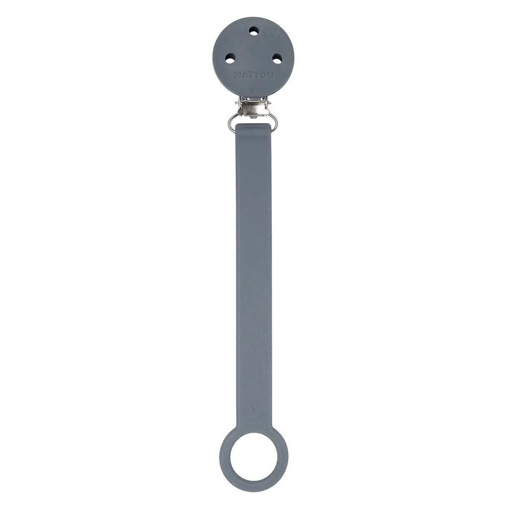 Nattou Klip na dudlík silikon dark grey