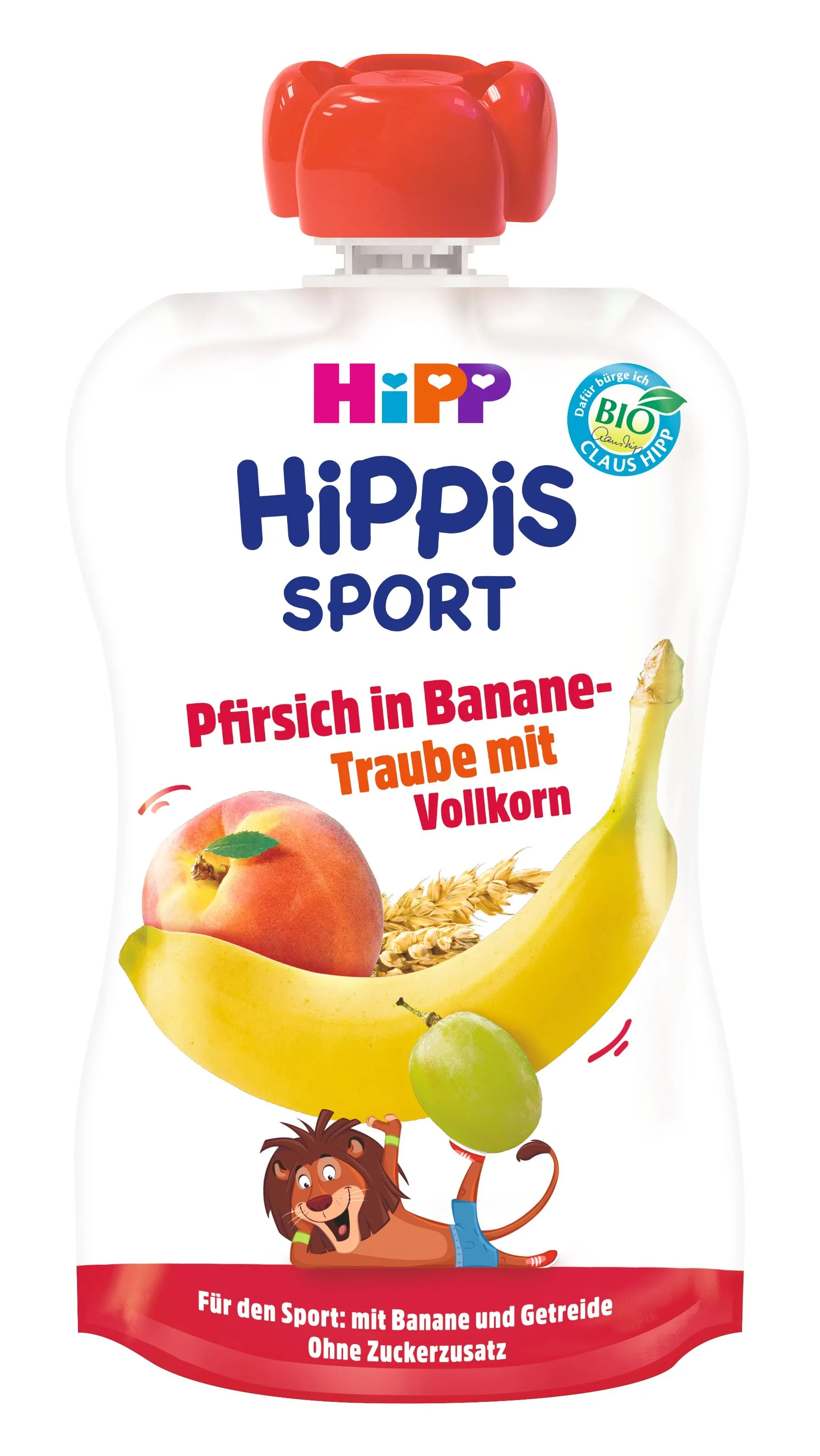 HiPP BIO Sport broskev-banán-bílé hrozno-obiloviny 120g