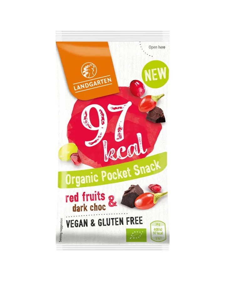 Landgarten BIO Pocket Snack red fruit & dark choc 24 g
