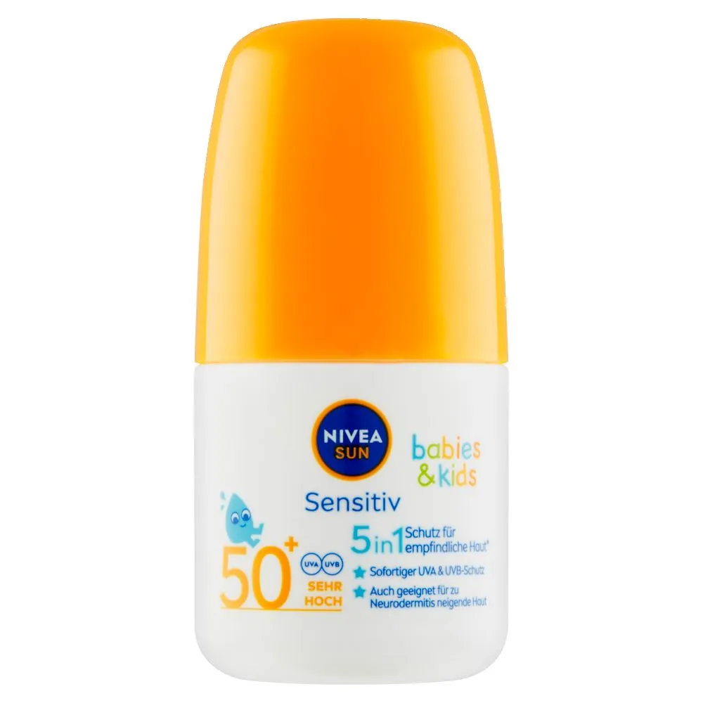 Nivea SUN Sensitive OF50+ dětské opalovací mléko roll-on 50 ml