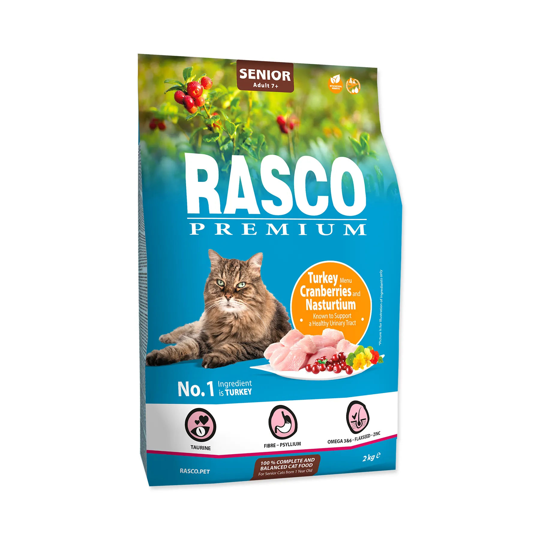Rasco Premium Senior Krůtí s brusinkou a lichořeřišnicí granule 2 kg