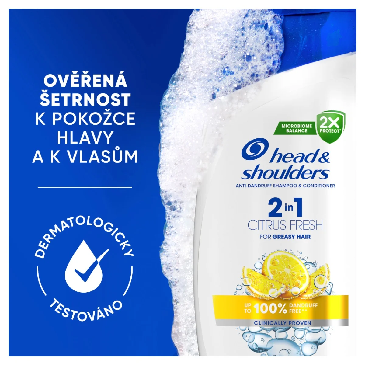 Head&Shoulders Fresh Citrus 2v1 Šampon a kondicionér proti lupům 625 ml
