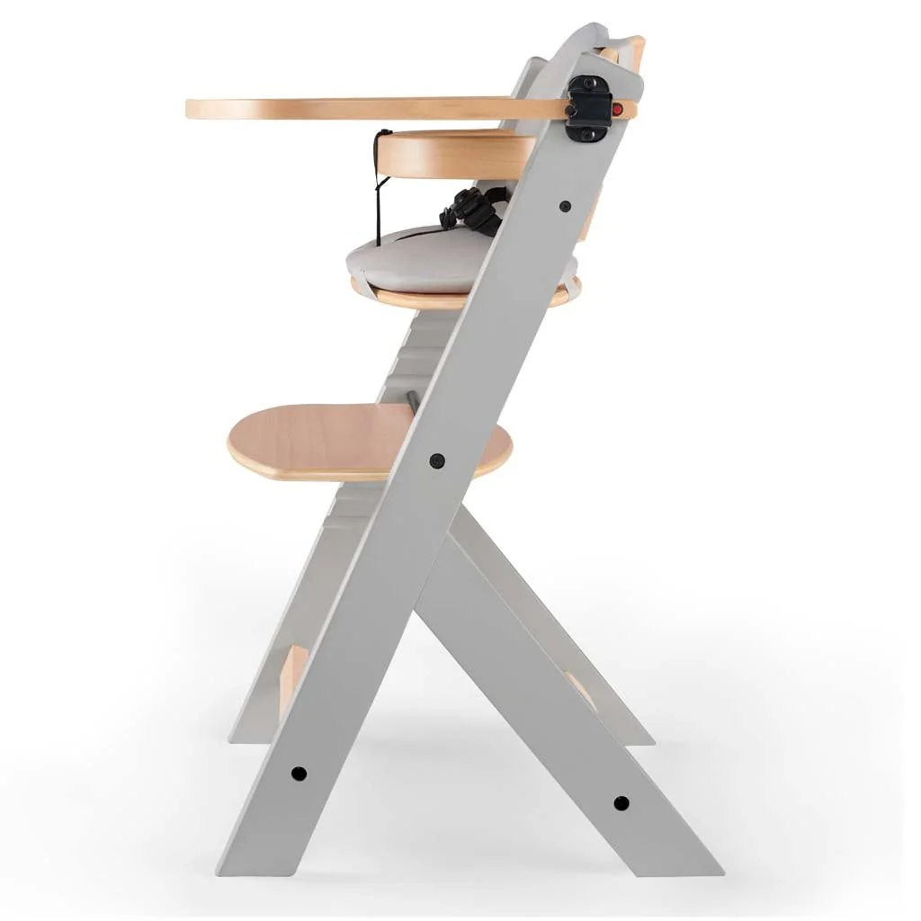 Kinderkraft Židlička jídelní Enock s polstrováním Grey wooden, Premium