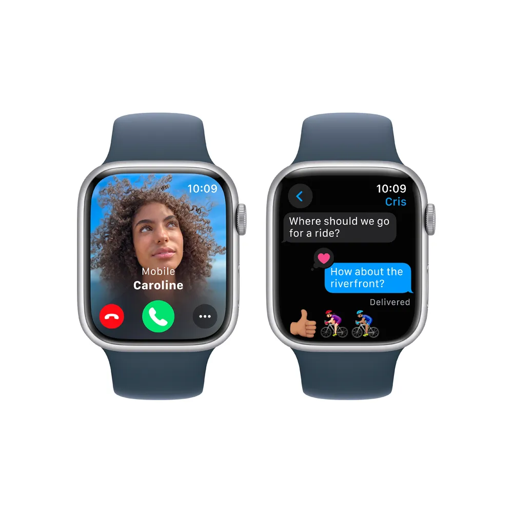 Apple Watch S9 45 mm sport band M/L smart hodinky Silver/Storm Blue