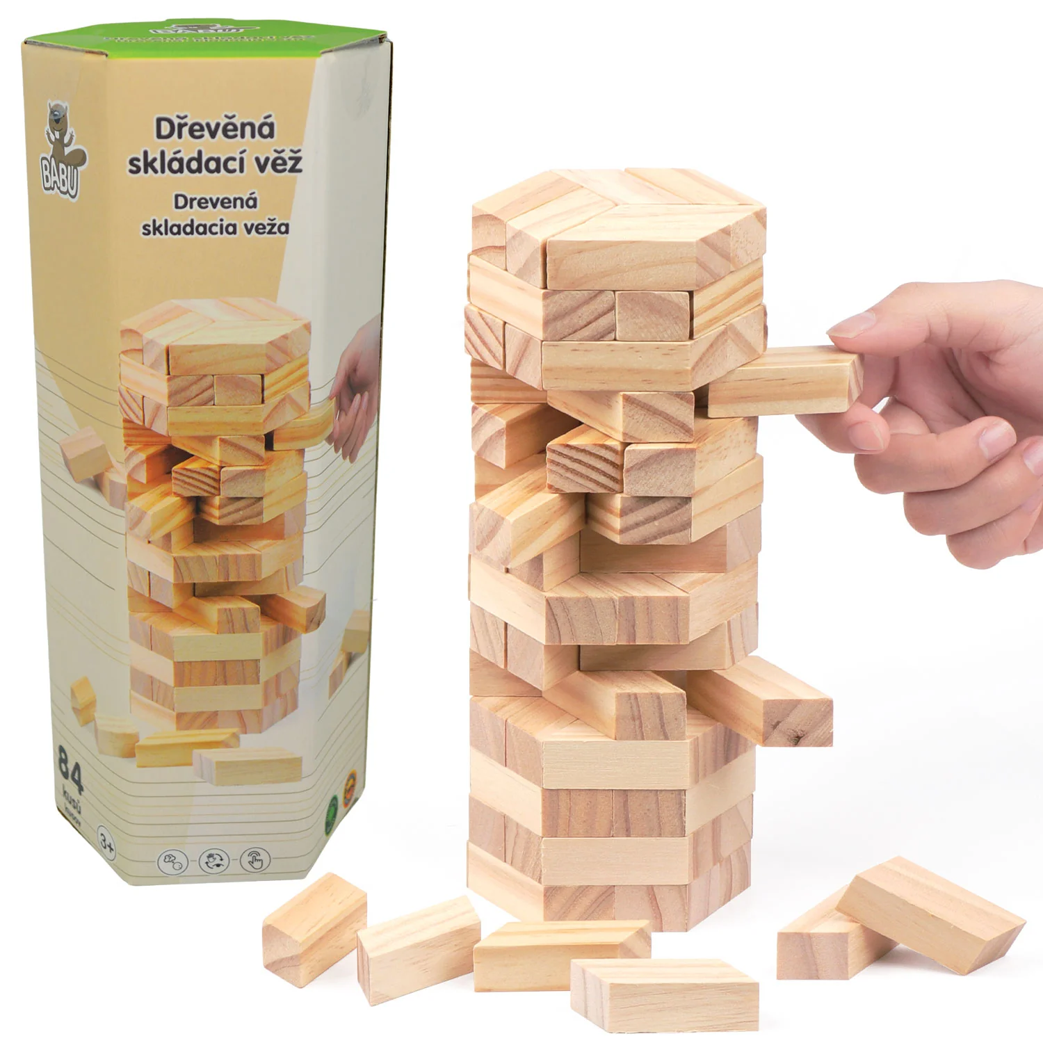 Sparkys Dřevěná skládací věž 84 ks