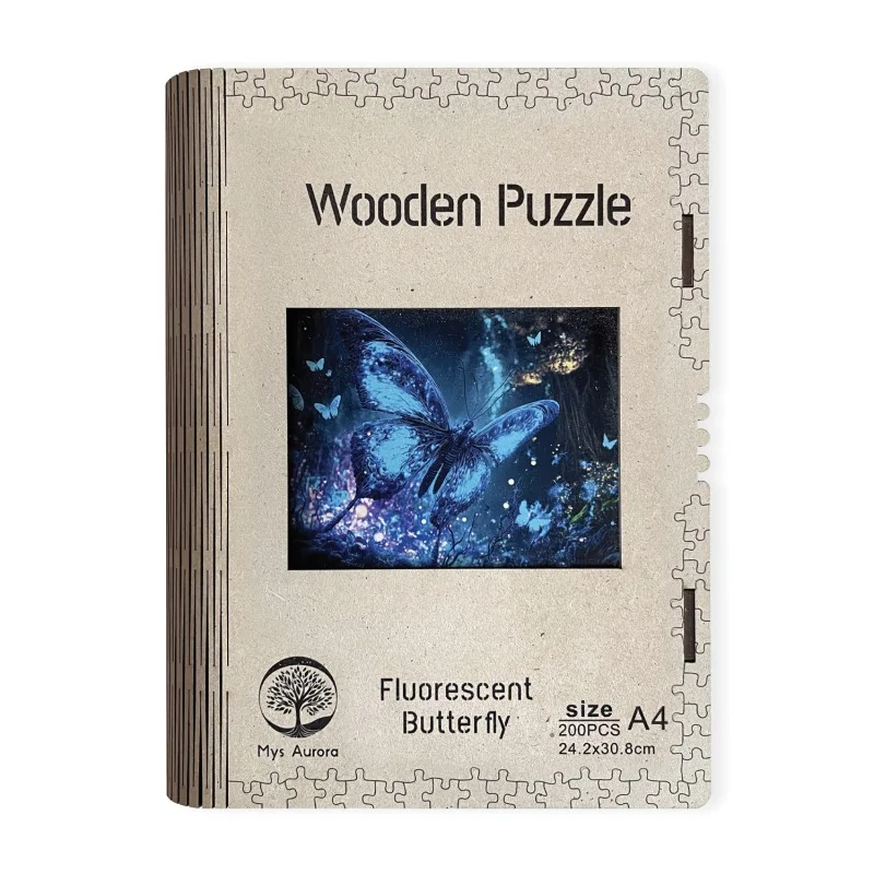 EPEE Wooden puzzle Fluorescent Butterfly A4