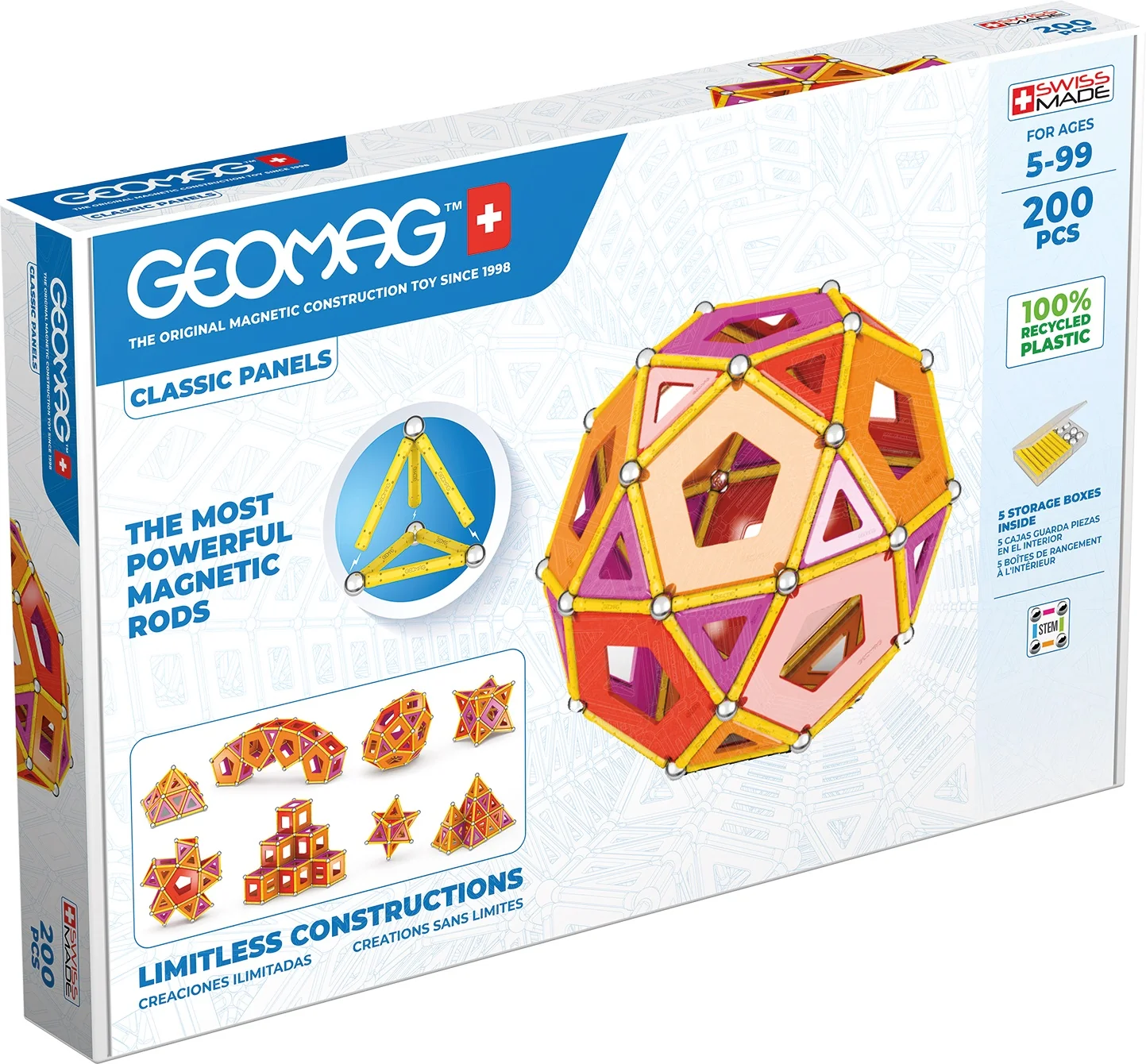 Geomag Classic Panels magnetická stavebnice 200 dílků