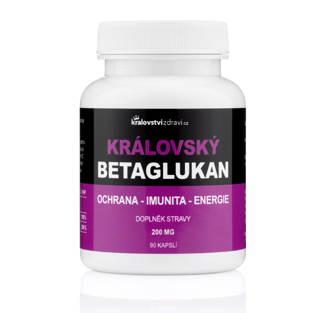 Království zdraví Královský Betaglukan 200 mg + (Vitamín C + D), 90 veg. kapslí