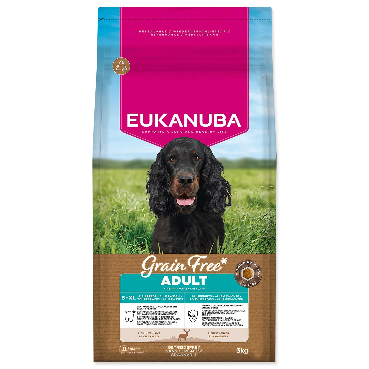 Eukanuba Krmivo Grain Free Adult all breeds rich in venison 3kg