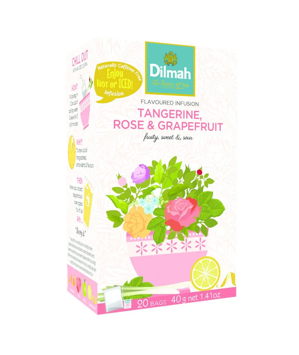 Dilmah Tangerine Rose & Grapefruit bylinný čaj 20x2 g