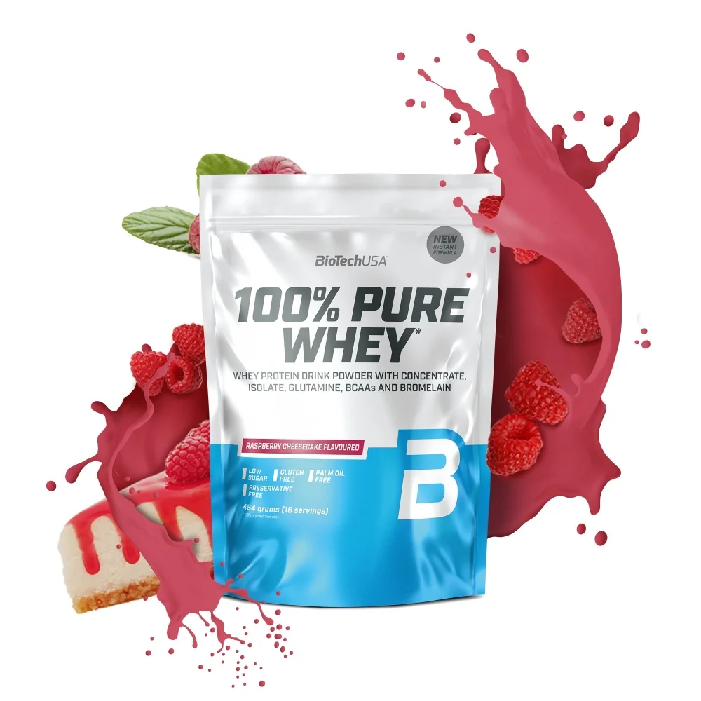 BioTech USA 100% Pure Whey 454 g malinový cheesecake