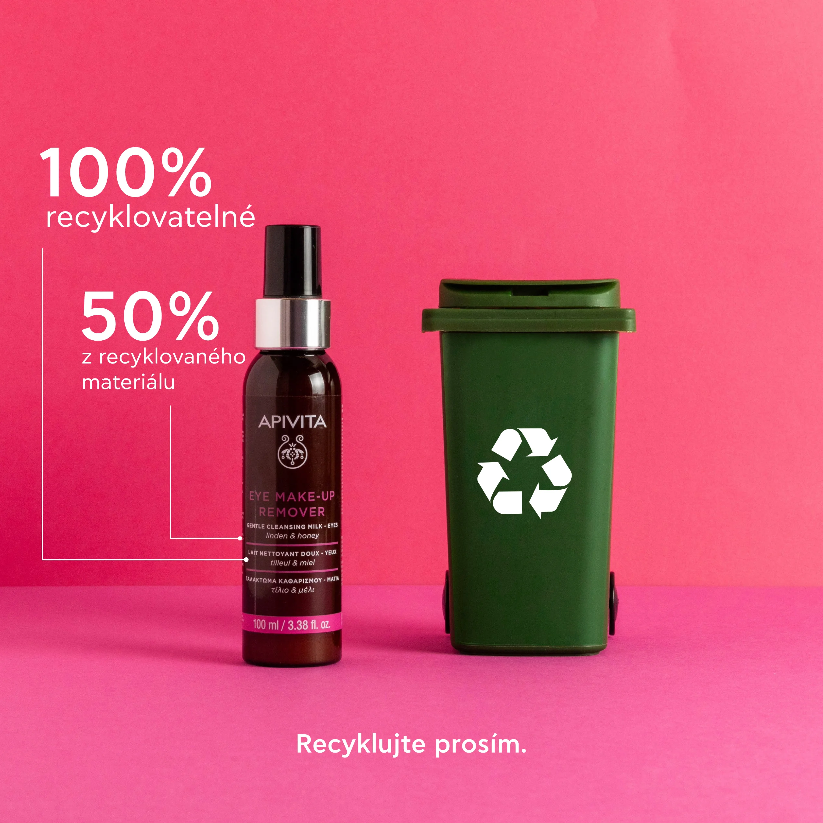 APIVITA Eye Make-Up Remover jemné čisticí mléko na oči 100 ml