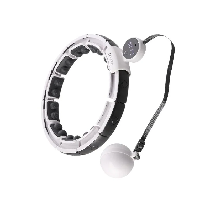HMS Masážní hula hoop HHM16 se závažím, magnety a počítadlem bílá