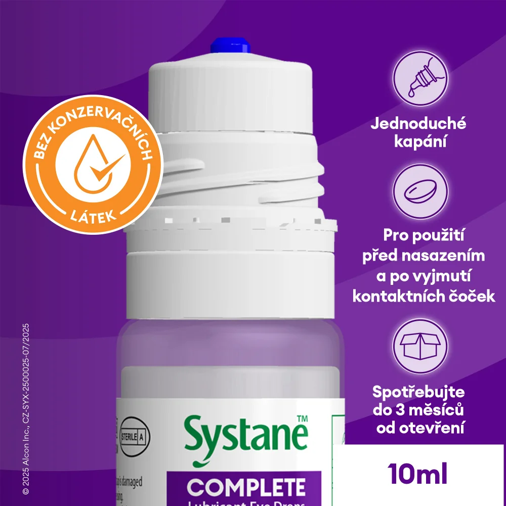 Systane Complete bez konzervačních látek zvlhčující oční kapky 10 ml