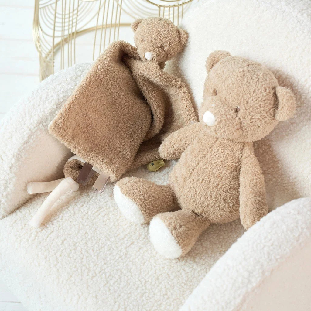 Nattou Mazlíček plyšový maxi Teddy medvídek 28 x 28 cm, 0m+