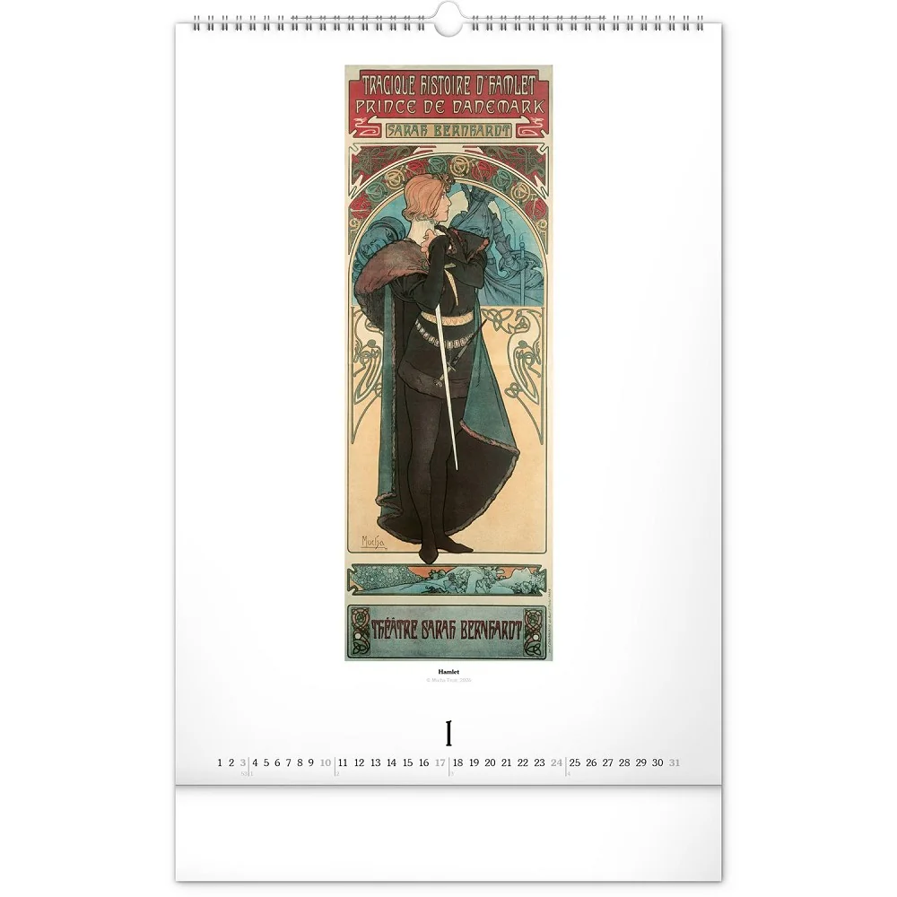 NOTIQUE Nástěnný kalendář Alfons Mucha 2027 33 × 46 cm