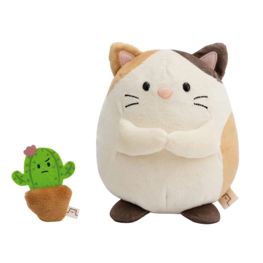 Nici Plyš MyMochi Kočička Angy 27 cm s kaktusem