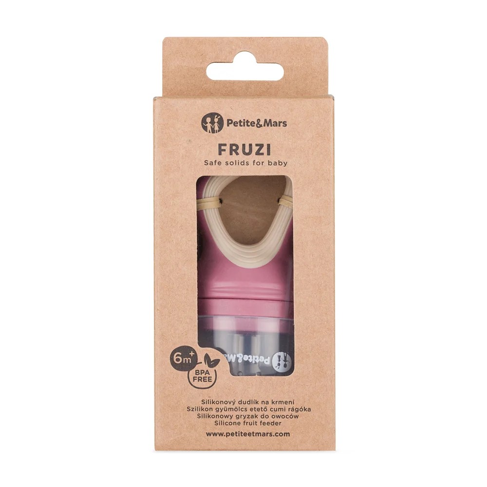 Petite&Mars Dudlík silikonový na krmení Fruzi 6m+ Rose&Sand