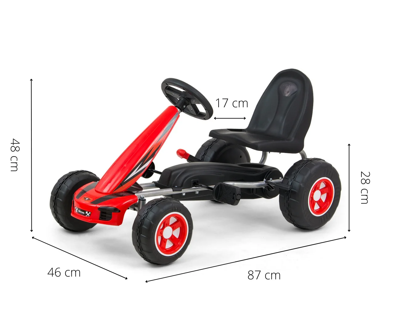 Milly Mally Dětská šlapací motokára Viper - červená, černá
