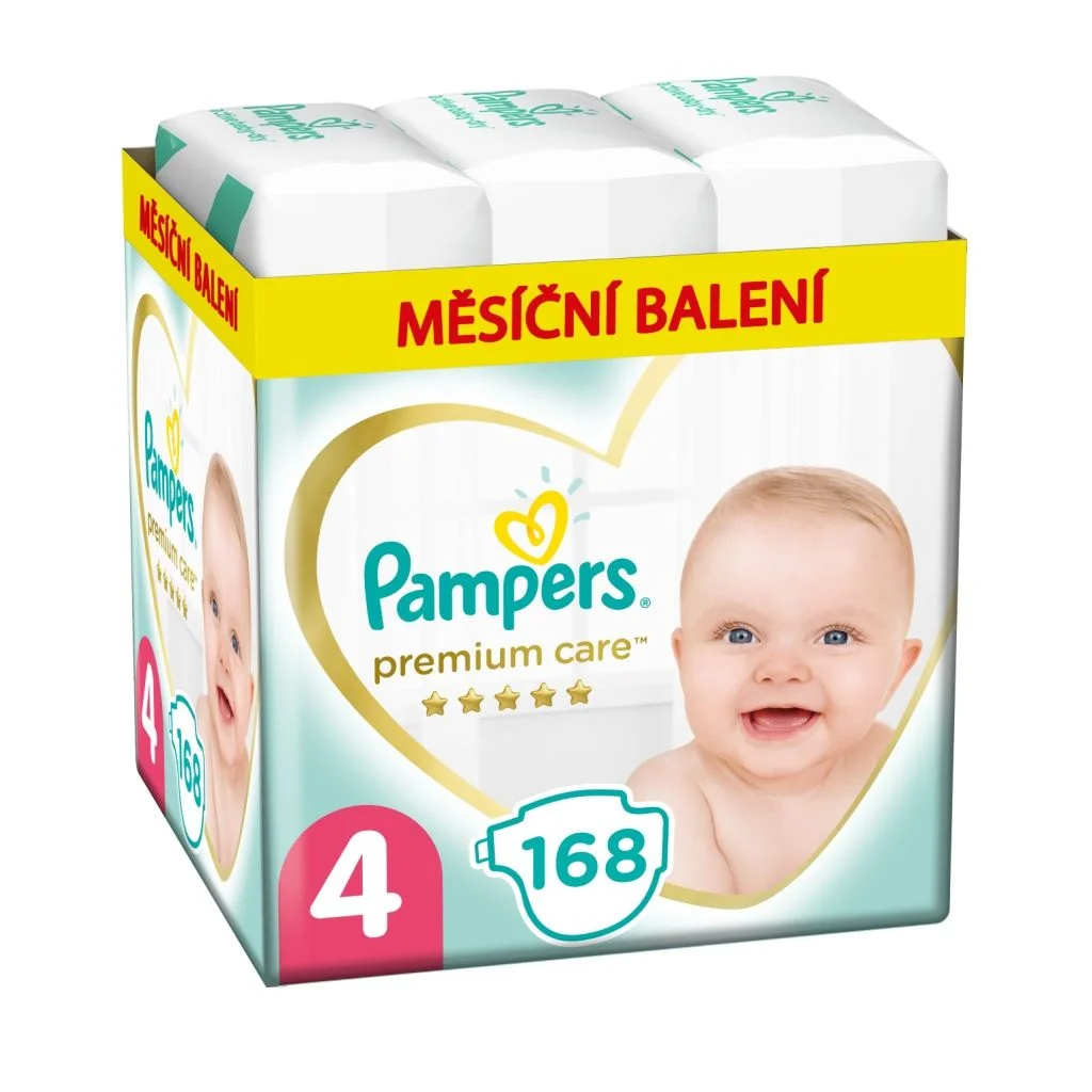 Pampers Premium Care vel. 4 Monthly Pack 9-14 kg dětské pleny 168 ks